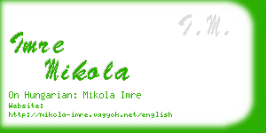 imre mikola business card